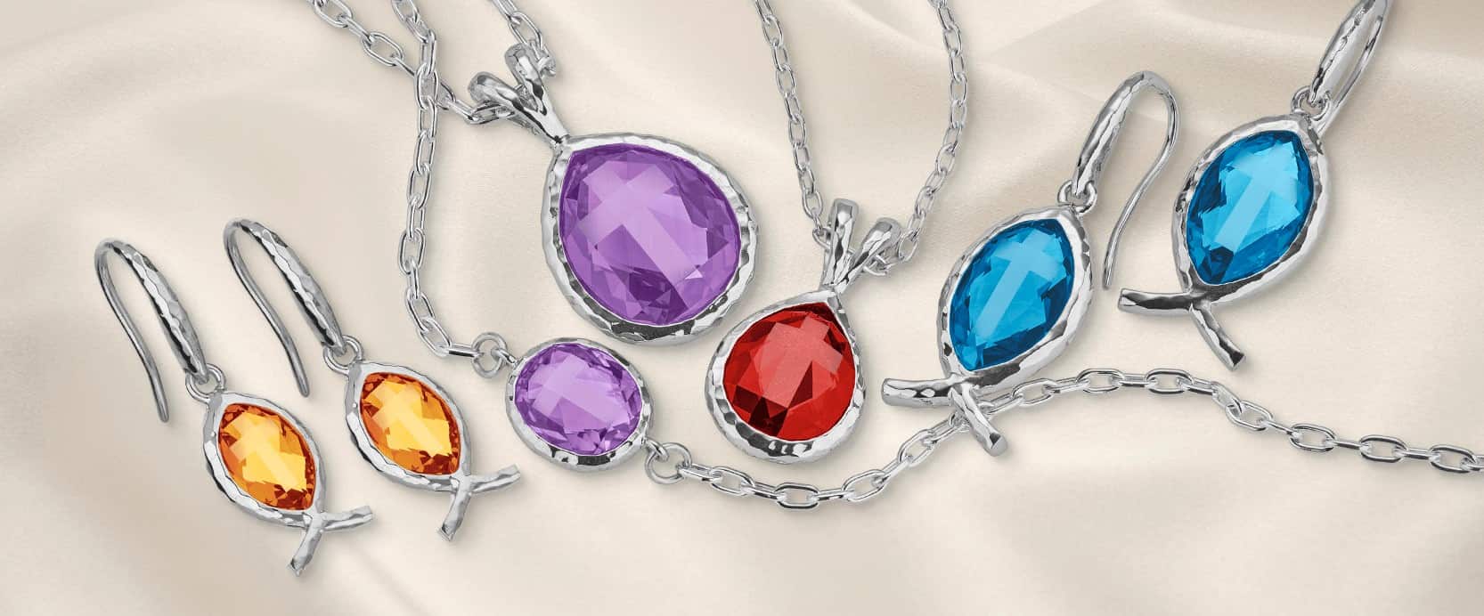 Jewelry with colored stones