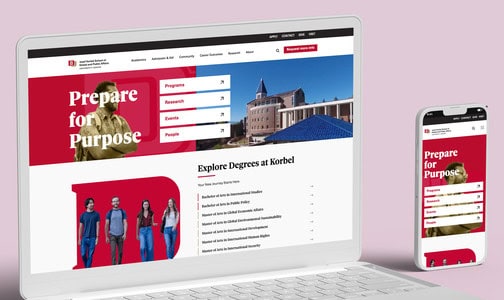 Denver website design for the Josef Korbel School at the University of Denver