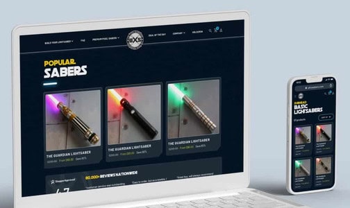 Web design in Denver: Ultrasabers e-commerce redesign case study